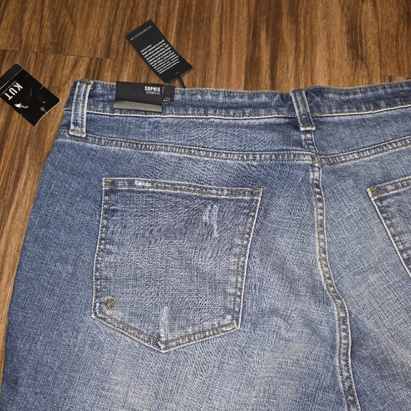 NWT SZ16W Kut From The Kloth Women Sophie Bermuda Shorts Raw Hem Cut Off Jeans - Picture 7 of 13